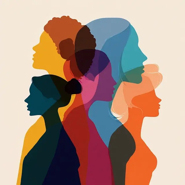 colorful outlines of women